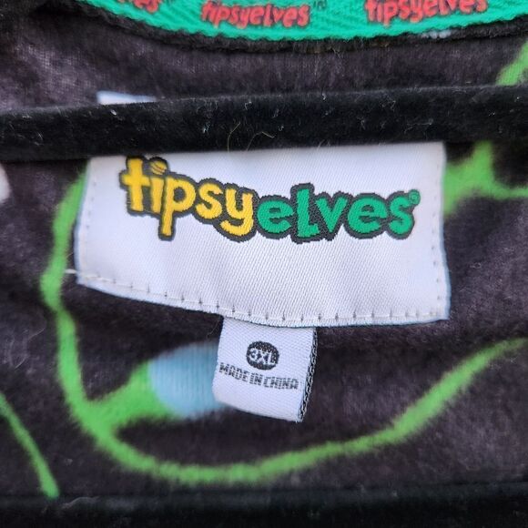 Tipsy elves Christmas 1 piece pajamas with hood - Picture 4 of 9